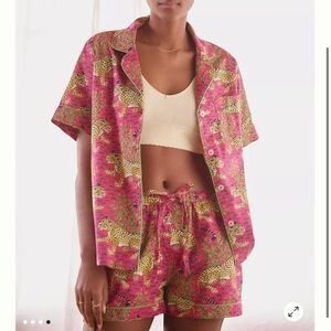 Print Fresh Bagheera Red Cotton Short Sleeve Pajama Set PJs Tiger